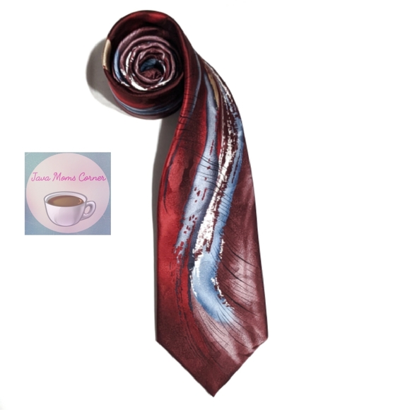 J. Garcia Other - J. Garcia Two Guards Red Blue Abstract Silk Tie
